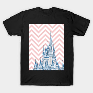 Magic Castle Chevron Pattern Millennial Pink T-Shirt